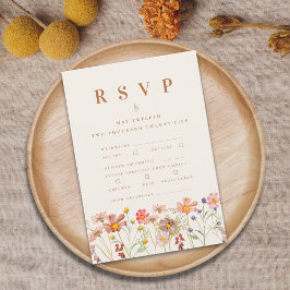 Terracotta Boho Fall Wildblume RSVP Karte