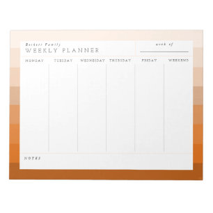 Terracotta Boho Family Weekekly Planer Notepad Notizblock