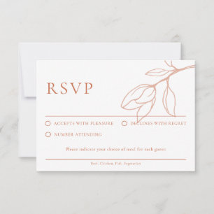 Terracotta Boho fleurie mariage carte RSVP