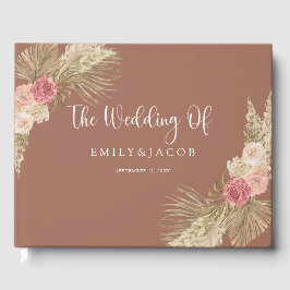 Terracotta Boho Floral Wedding Gästebuch