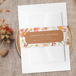 Terracotta Boho Hochzeit im Herbst Einladungsbanderole