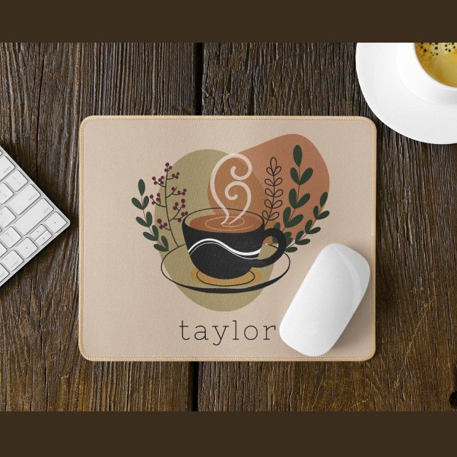 Terracotta Boho Kaffee Personalisiert Mousepad (Von Creator hochgeladen)