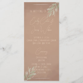 Terracotta Boho Minimalist Wedding Programm