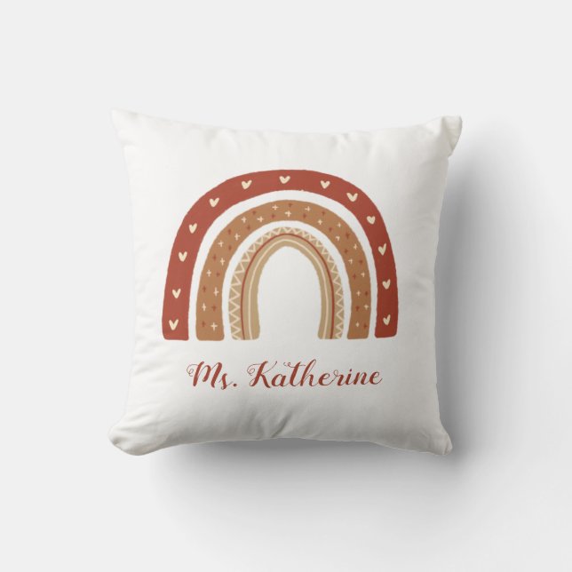 Terracotta Boho Rainbow Danke für Ihr Geschenk Kissen (Vorderseite)