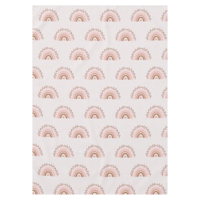 Terracotta Boho Rainbow, Dusty Pink Tischdecke (Vorderseite)