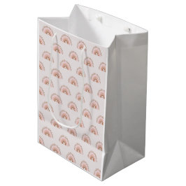Terracotta Boho Rainbow, Dusty Pink Wrapping Paper Mittlere Geschenktüte