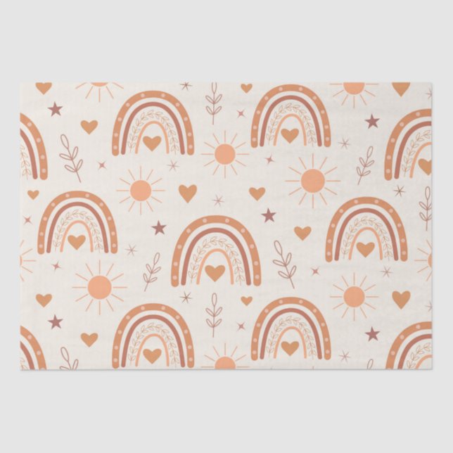 Terracotta boho rainbow seidenpapier (Vorderseite)
