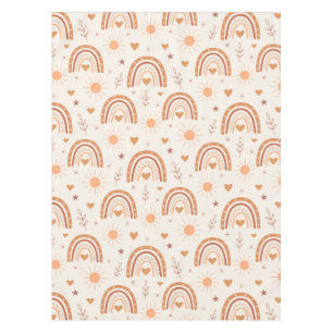 Terracotta boho Regenbogenmuster Babydusche Tischdecke