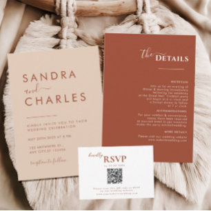 Terracotta Boho Route, Rust Wedding rsvp