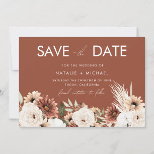 Terracotta Boho Sommer und Hochzeit im Herbst Save The Date