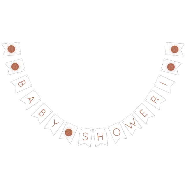 Terracotta Boho Sun Babydusche Jagdfahnen Wimpelkette (Alle)