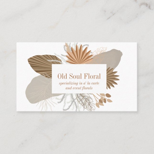 Terracotta Boho Tropical Business Card Visitenkarte (Vorderseite)