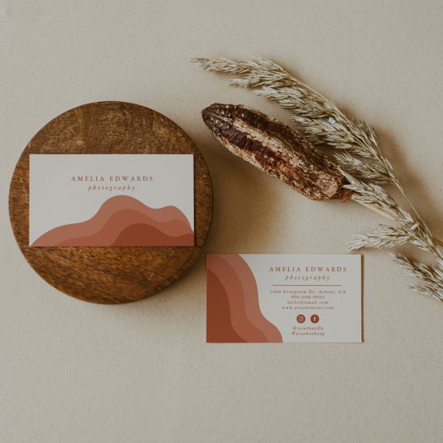 Terracotta boho Visitenkarte Modernes Business (Von Creator hochgeladen)