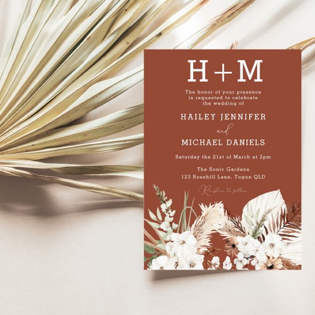 Terracotta Boho Wedding Einladung (Von Creator hochgeladen)