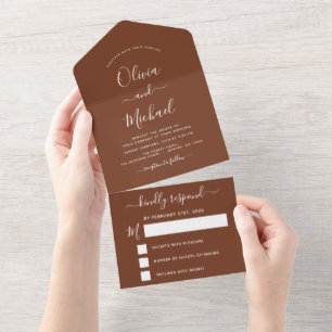 Terracotta Boho Wedding Modern Typografy UAWG All In One Einladung