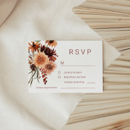 Terracotta Boho Wedding: Sommer & Fall Floral RSVP Karte