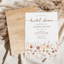 Terracotta Boho Wildblume Brautparty Einladung