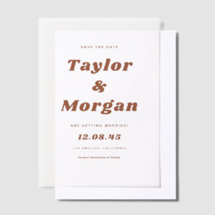 Terracotta Bold Retro Script Save the Date
