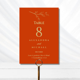 Terracotta Botanical Christian Wedding    Tischnummer