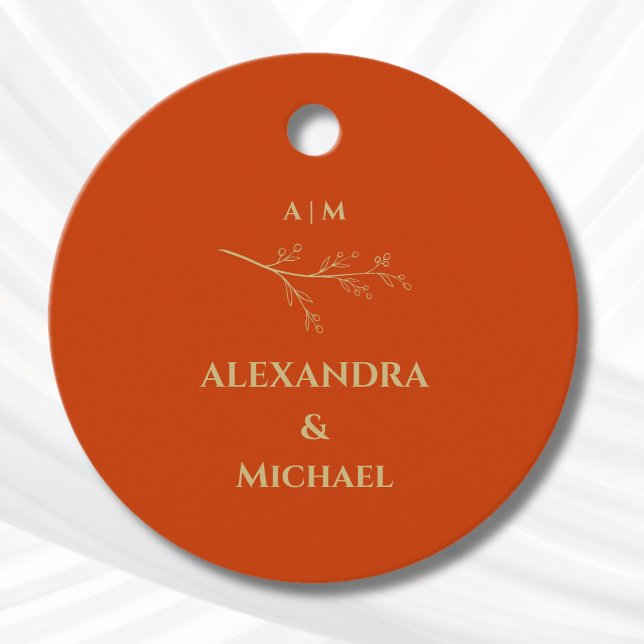 Terracotta Botanical Minimalist Wedding Thank You Geschenkanhänger (Von Creator hochgeladen)