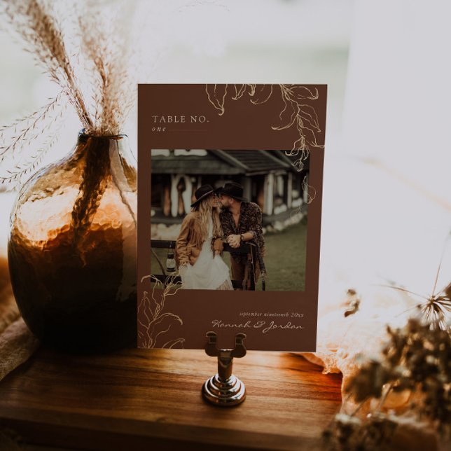 Terracotta botanique minimale | Carte Numéro de ta (Créateur téléchargé)