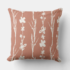 Terracotta Botanisches Design für natürliche Dekor Kissen