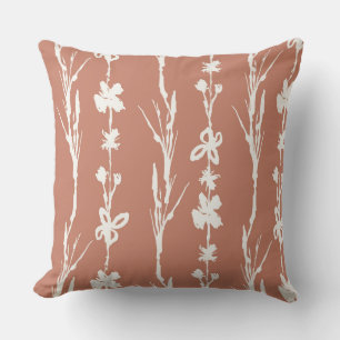 Terracotta Botanisches Design für natürliche Dekor Kissen