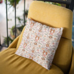 Terracotta Bows and Blossoms Boho Kissen<br><div class="desc">Boho und rustikales Kissen mit handgezeichneter Darstellung von Bögen und Blume in Terrakotta und Rosa.</div>
