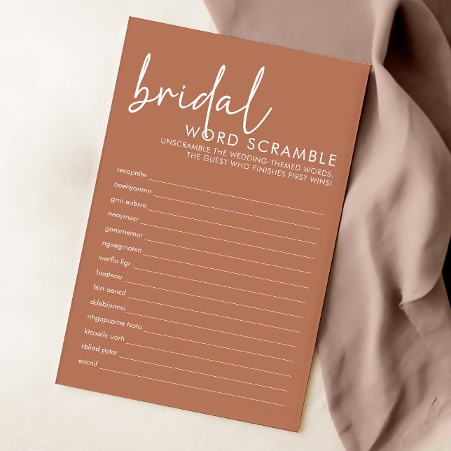 Terracotta Brautparty Word Scramble Game (Von Creator hochgeladen)