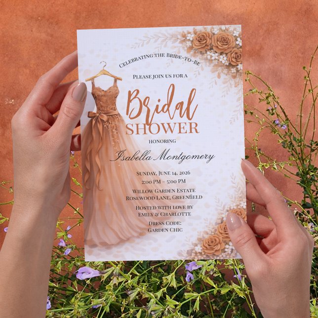 Terracotta Bridesmaid Dress Bridal Shower Einladung (Terracotta Bridesmaid Dress Bridal Shower Invitations
)