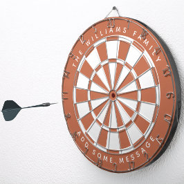 Terracotta Brown Custom Family Name Classic Dartscheibe