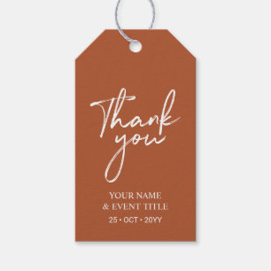 Terracotta Brush Lettering Gastgeschenk Vielen Dan Geschenkanhänger