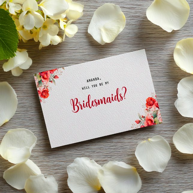 Terracotta Burgundy Blush Floral Bridesmaid Postkarte (Von Creator hochgeladen)