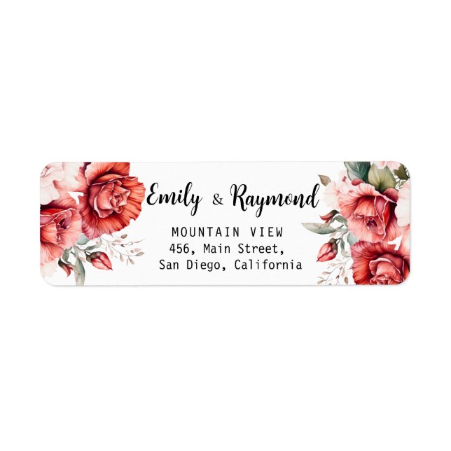 Terracotta Burgundy Blush Floral  Wedding Address (Vorne)
