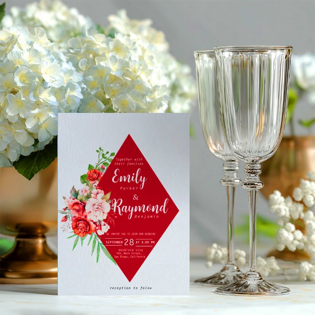 Terracotta Burgundy Blush Floral Wedding  Einladung (Von Creator hochgeladen)