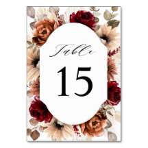 Terracotta Burgundy Mauve Floral Geometric Wedding