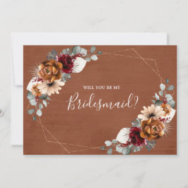 Terracotta Burgundy werden Sie meine Bridesmaid In Einladung