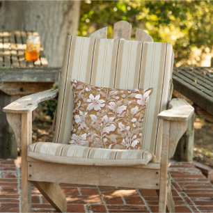 Terracotta Burnt Orange Modernes botanisches Boho Kissen
