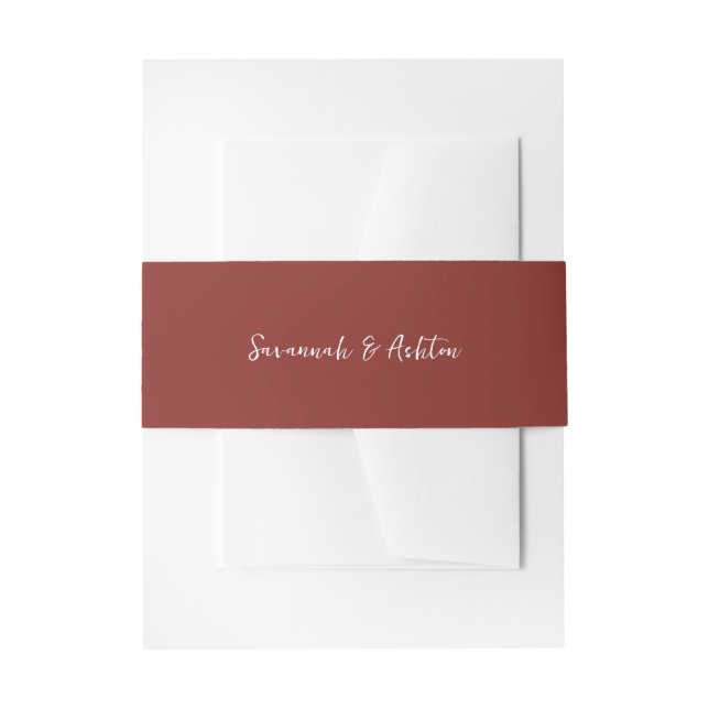 Terracotta Burnt Orange Personalisiert Wedding Einladungsbanderole (Vorderseite Beispiel)
