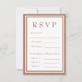 Terracotta Burnt Orange Rustikale Hochzeit RSVP Karte