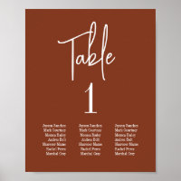 Terracotta Burnt Umber Script Table Seekarte