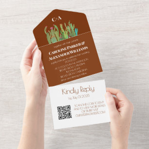 Terracotta Cactus Desert Arizona UAWG QR Code All In One Einladung