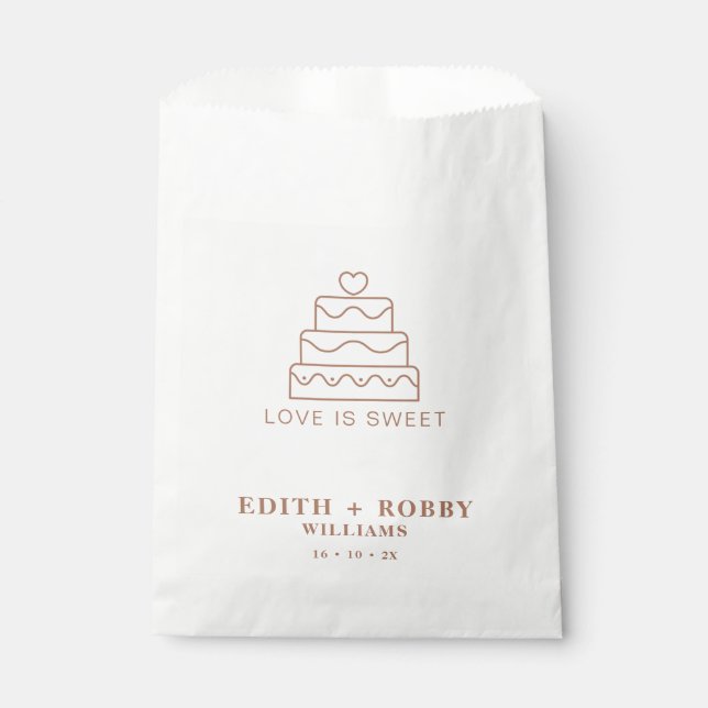Terracotta Cake Piktogramm Liebe ist süße Pfeffert Geschenktütchen (Vorderseite)