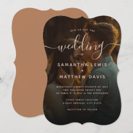Terracotta Calligraphy Script Bohemisch Wedding Einladung