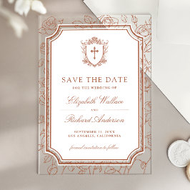 Terracotta Catholic Wedding Save the Date Acryleinladungen