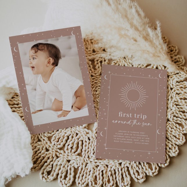 Terracotta Celestial 1. Geburtstag Foto Einladung (Von Creator hochgeladen)