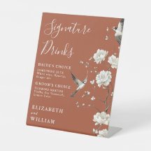 Terracotta Chinoiserie Signature Drinks Hochzeit
