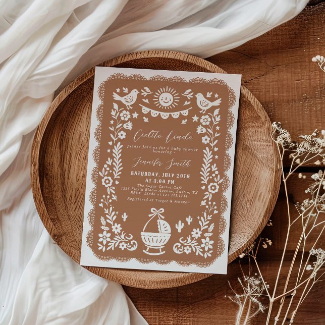 Terracotta Cielito Lindo Baby shower Invitation (Créateur téléchargé)