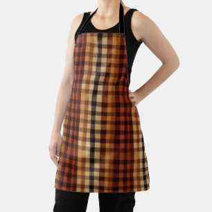 Terracotta Cream & Black Buffalo Kariertes Tartan Schürze