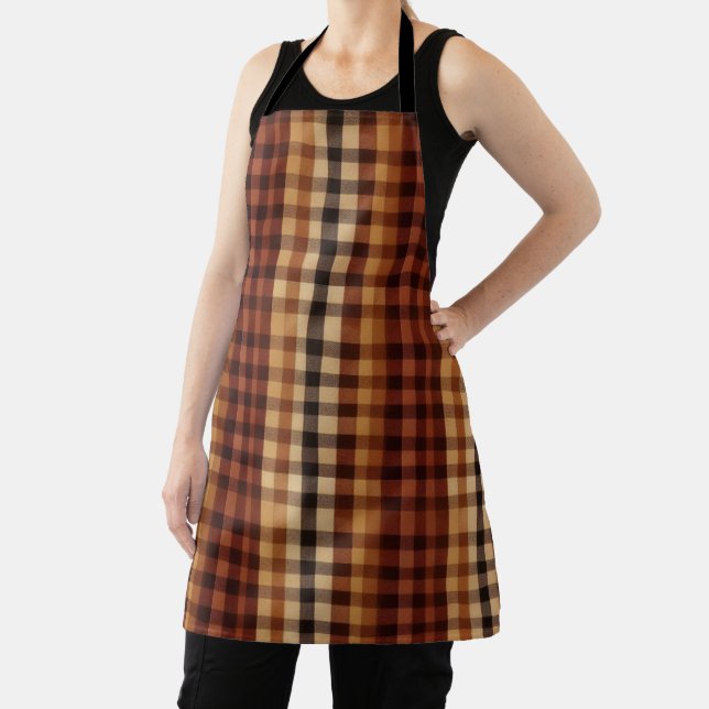 Terracotta Cream & Black Buffalo Kariertes Tartan Schürze (InSitu)
